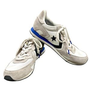 Converse White and Blue Retro Sneakers with Star Logo Womens 7 🥳HOST PICK🥳